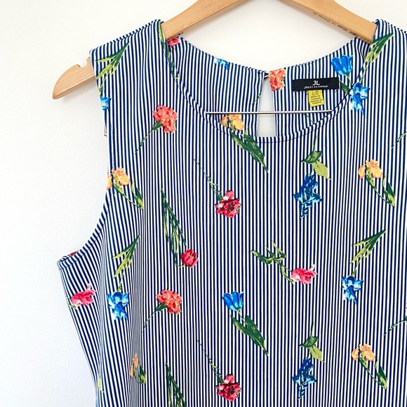 Jules & Leopold Striped Floral Tank Blouse - Picture 2 of 7